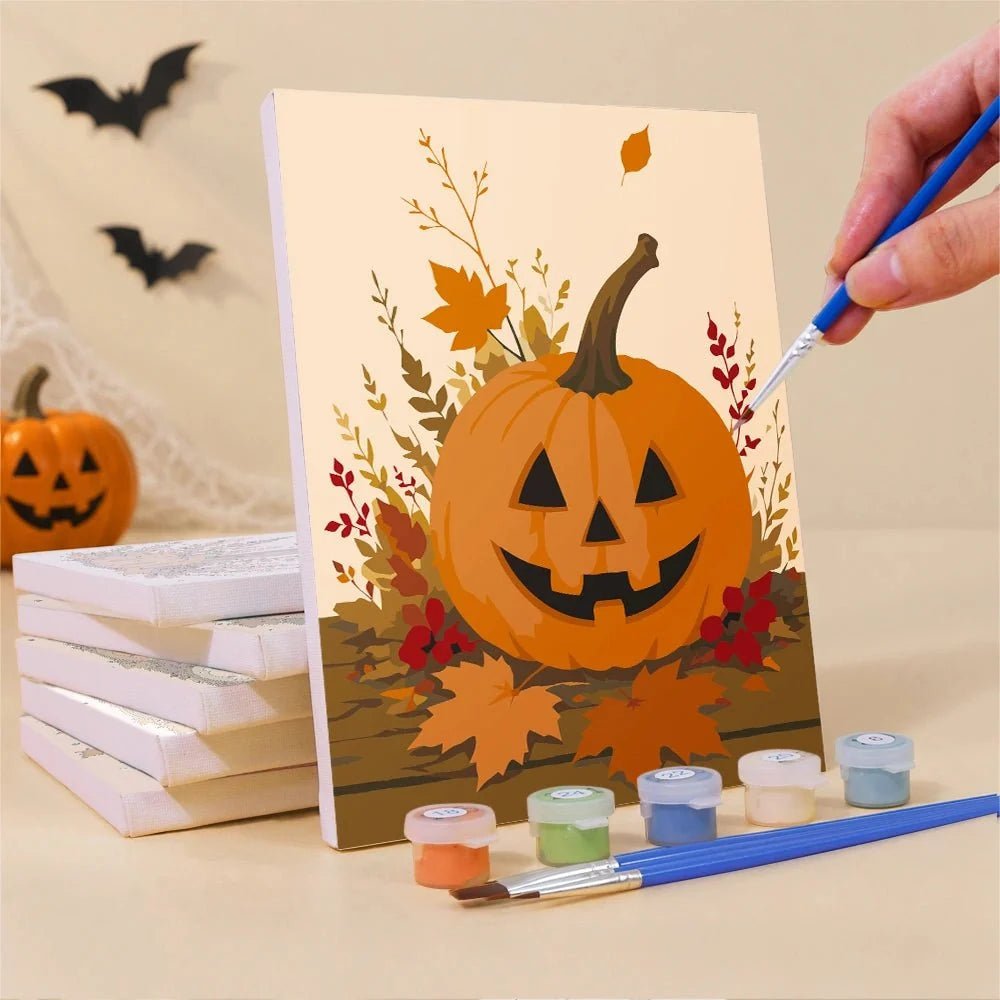 halloween paint by numbers by tinta canvas