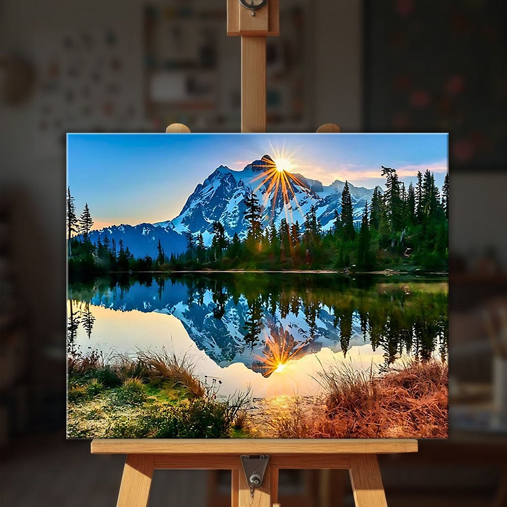 Snow Sunset Mountain paint by numbers kit
