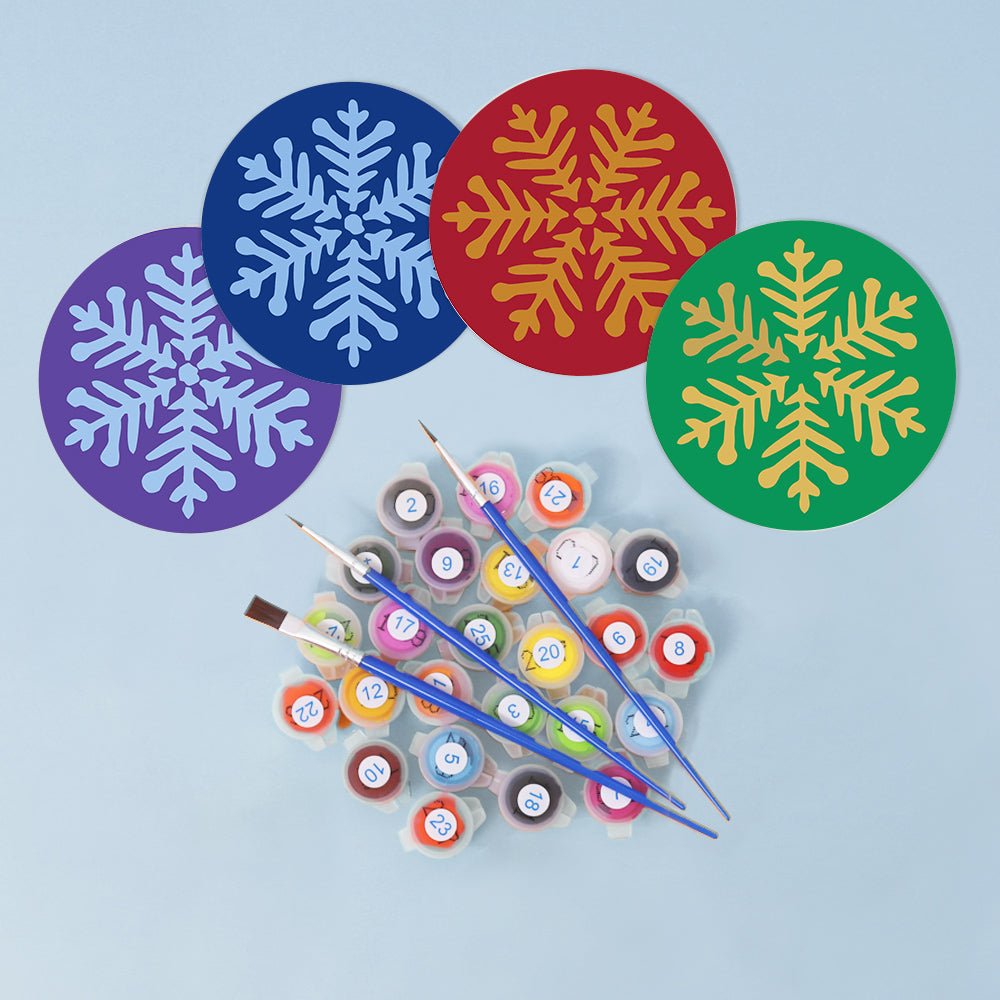 Winter Snowflake - Coasters Paint by Numbers Kit (4 Pieces) paint by numbers kit
