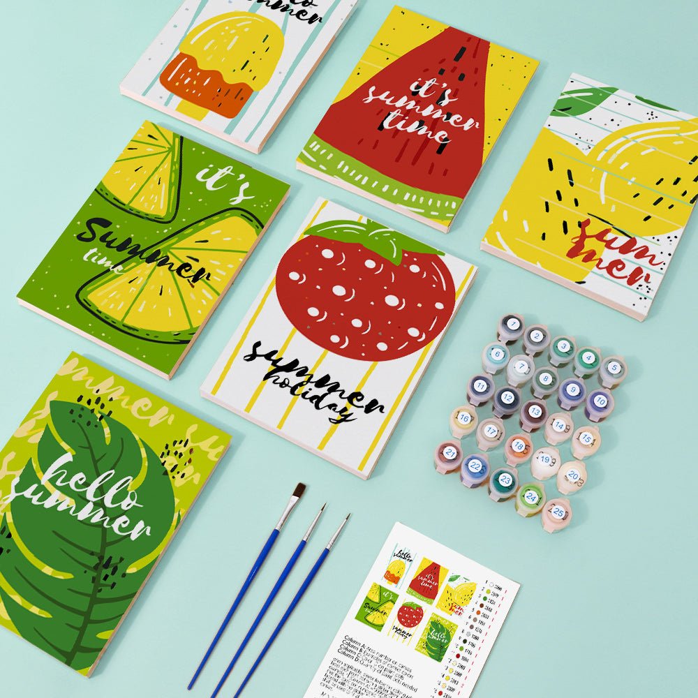 Sweet Summer Joy - Mini Paint by Numbers Kit (6 Pieces) paint by numbers kit