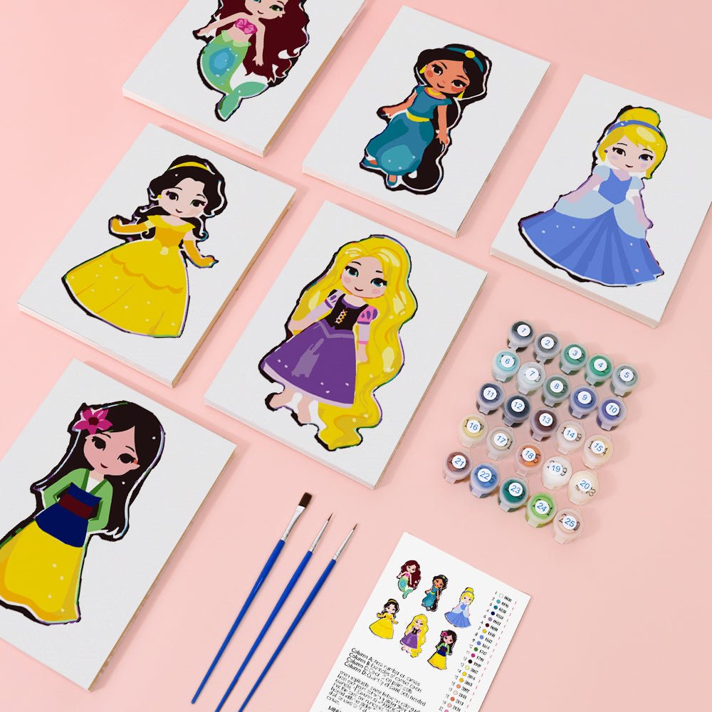 Little Princess Dreams - Mini Paint by Numbers Kit (6 Pieces) paint by numbers kit