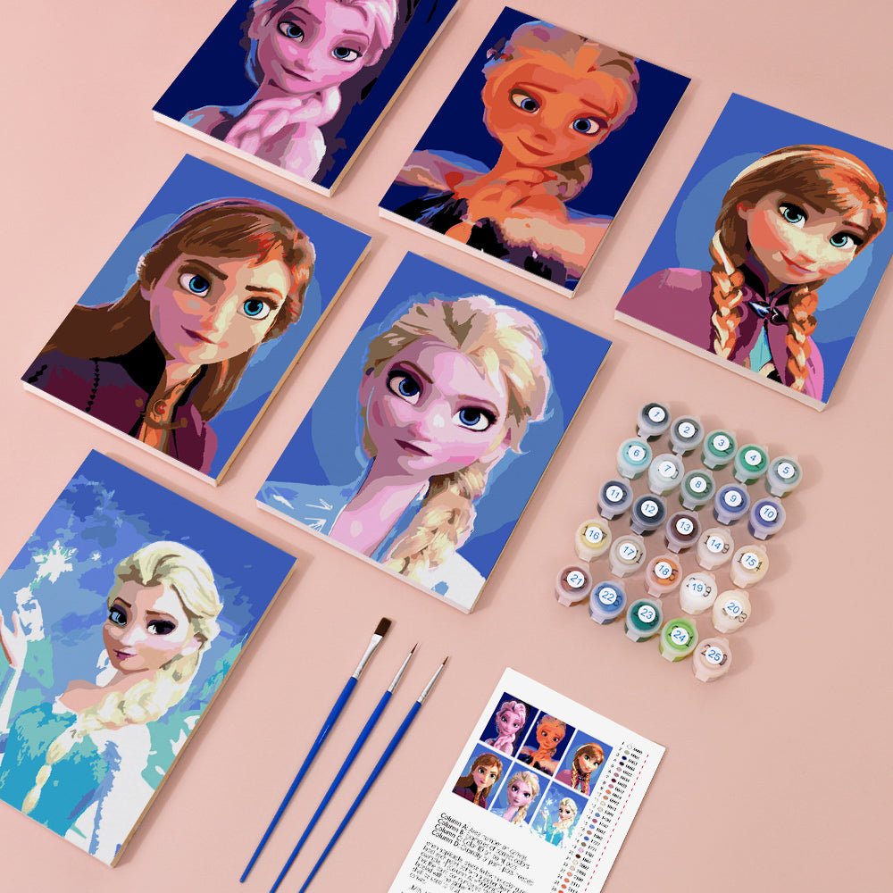 Icy Princess Dreams Mini Paint by Numbers Kit (6 Pieces) paint by numbers kit