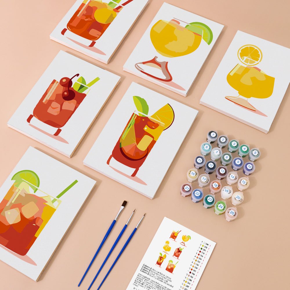 Citrus Hour Classics - Mini Paint by Numbers Kit (6 Pieces) paint by numbers kit