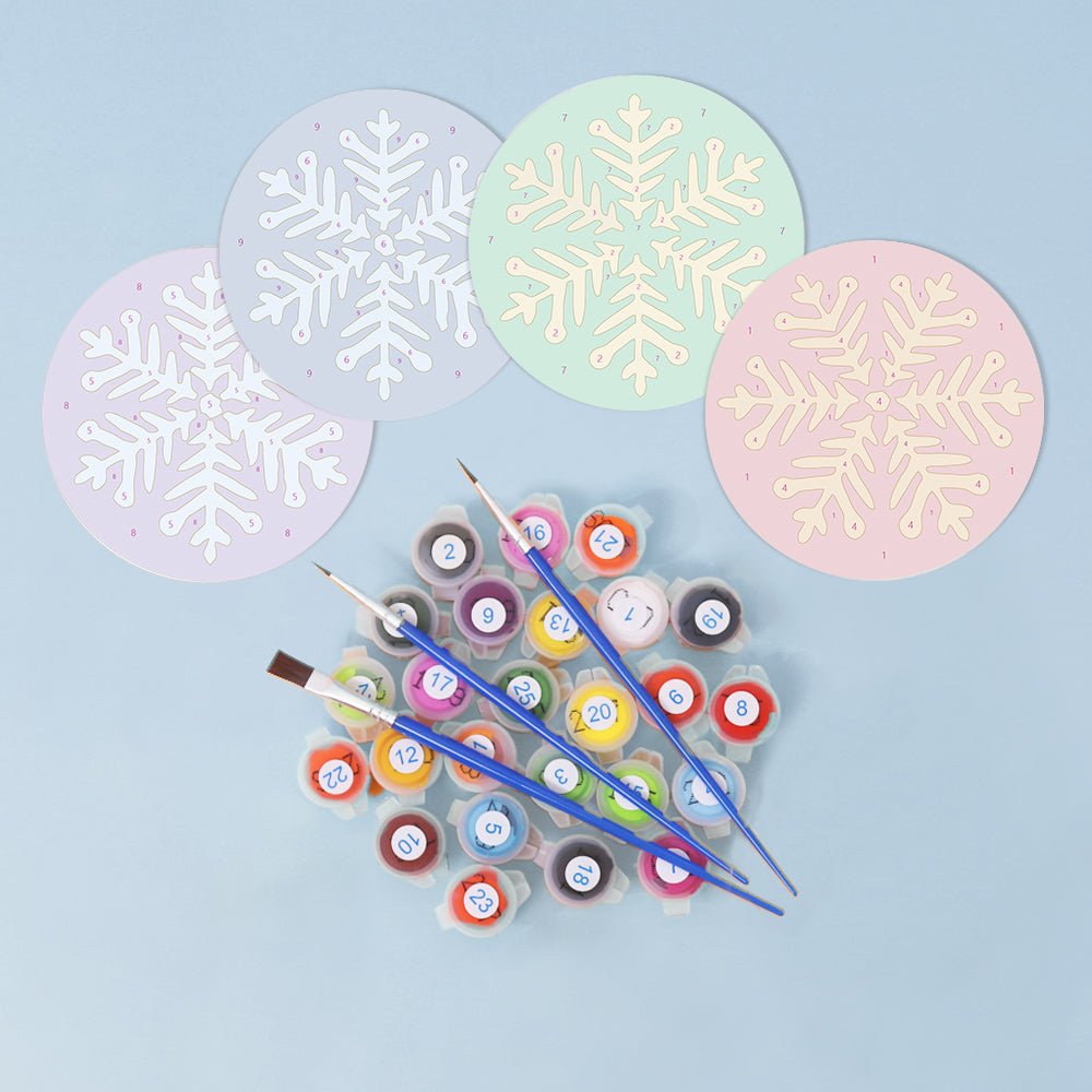 Winter Snowflake - Coasters Paint by Numbers Kit (4 Pieces) paint by numbers kit