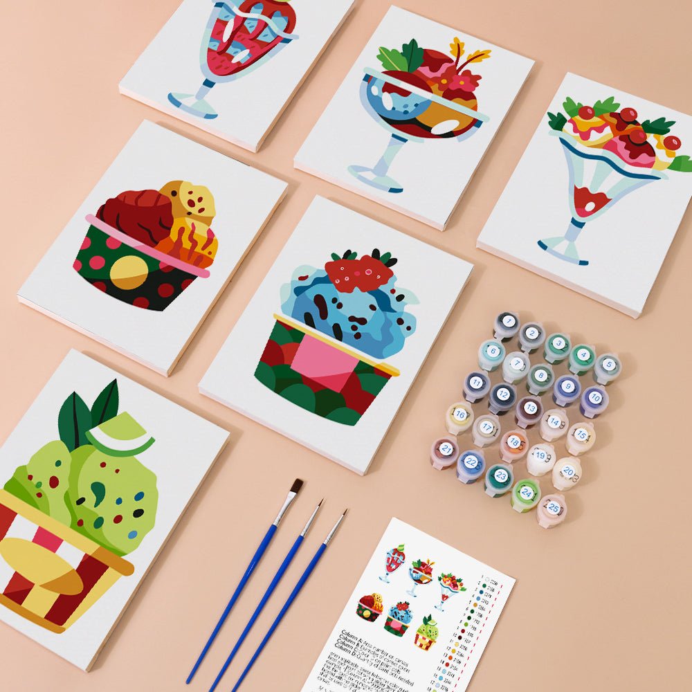 Sweet Treat Moments - Mini Paint by Numbers Kit (6 Pieces) paint by numbers kit