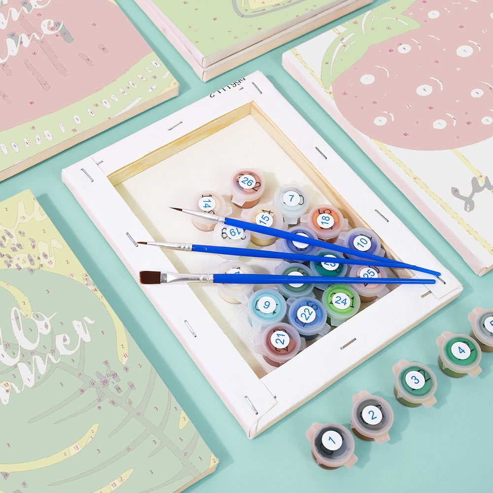 Sweet Summer Joy - Mini Paint by Numbers Kit (6 Pieces) paint by numbers kit