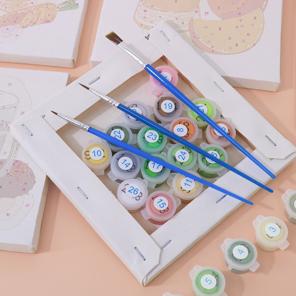 Morning Juice Ritual - Mini Paint by Numbers Kit (6 Pieces) paint by numbers kit