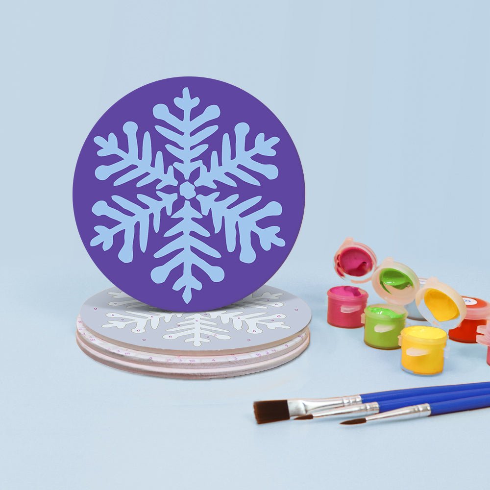 Winter Snowflake - Coasters Paint by Numbers Kit (4 Pieces) paint by numbers kit