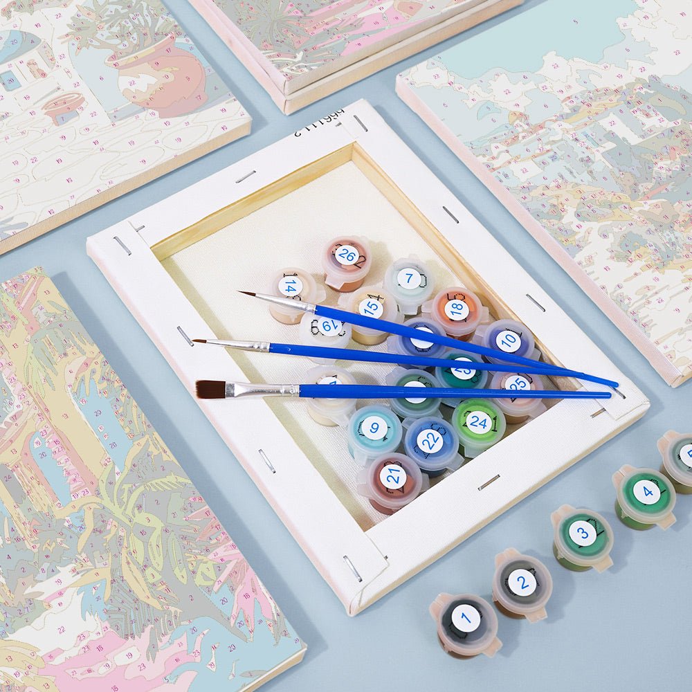 Mediterranean Daydream - Mini Paint by Numbers Kit (6 Pieces) paint by numbers kit