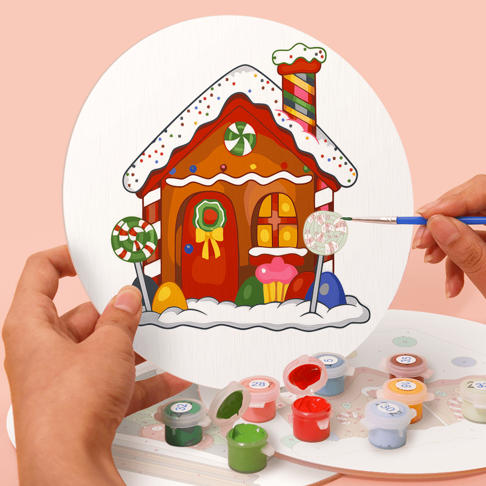 Gingerbread Wonderland (4 Pieces) paint by numbers kit