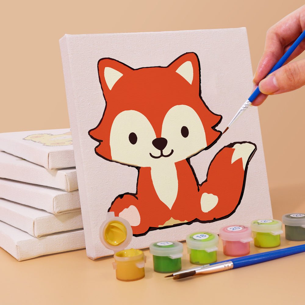 Tiny Jungle Friends - Mini Paint by Numbers Kit (6 Pieces) paint by numbers kit