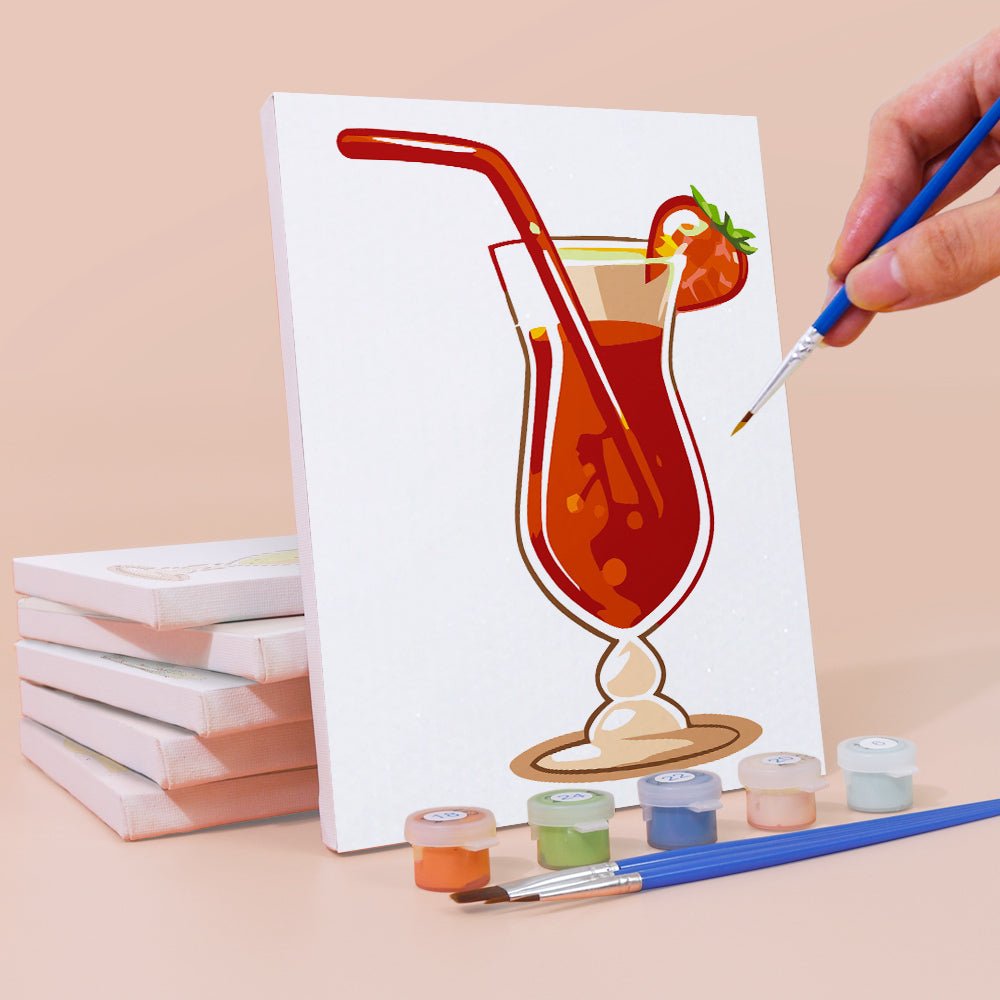 Tropical Cocktail Hour - Mini Paint by Numbers Kit (6 Pieces) paint by numbers kit