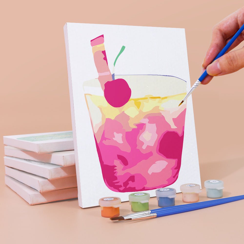 Pastel Drink Dreams - Mini Paint by Numbers Kit (6 Pieces) paint by numbers kit
