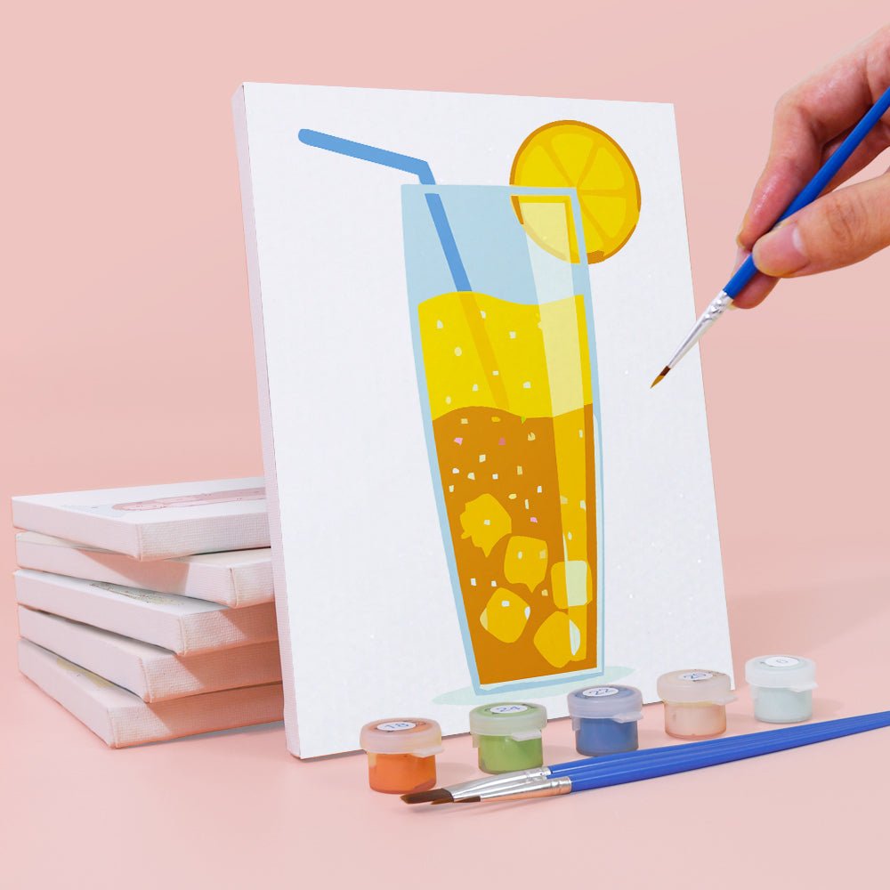 Colorful Juice Bar - Mini Paint by Numbers Kit (6 Pieces) paint by numbers kit