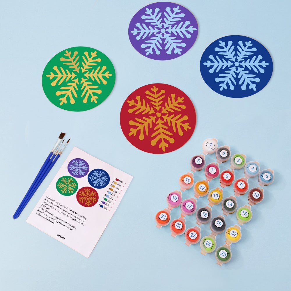 Winter Snowflake - Coasters Paint by Numbers Kit (4 Pieces) paint by numbers kit