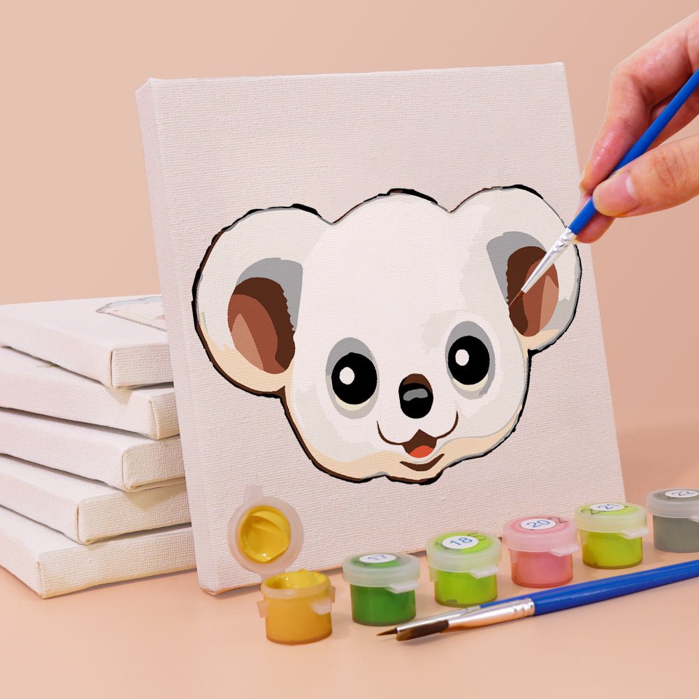 Happy Faces Animal Minis - Mini Paint by Numbers Kit (6 Pieces) paint by numbers kit
