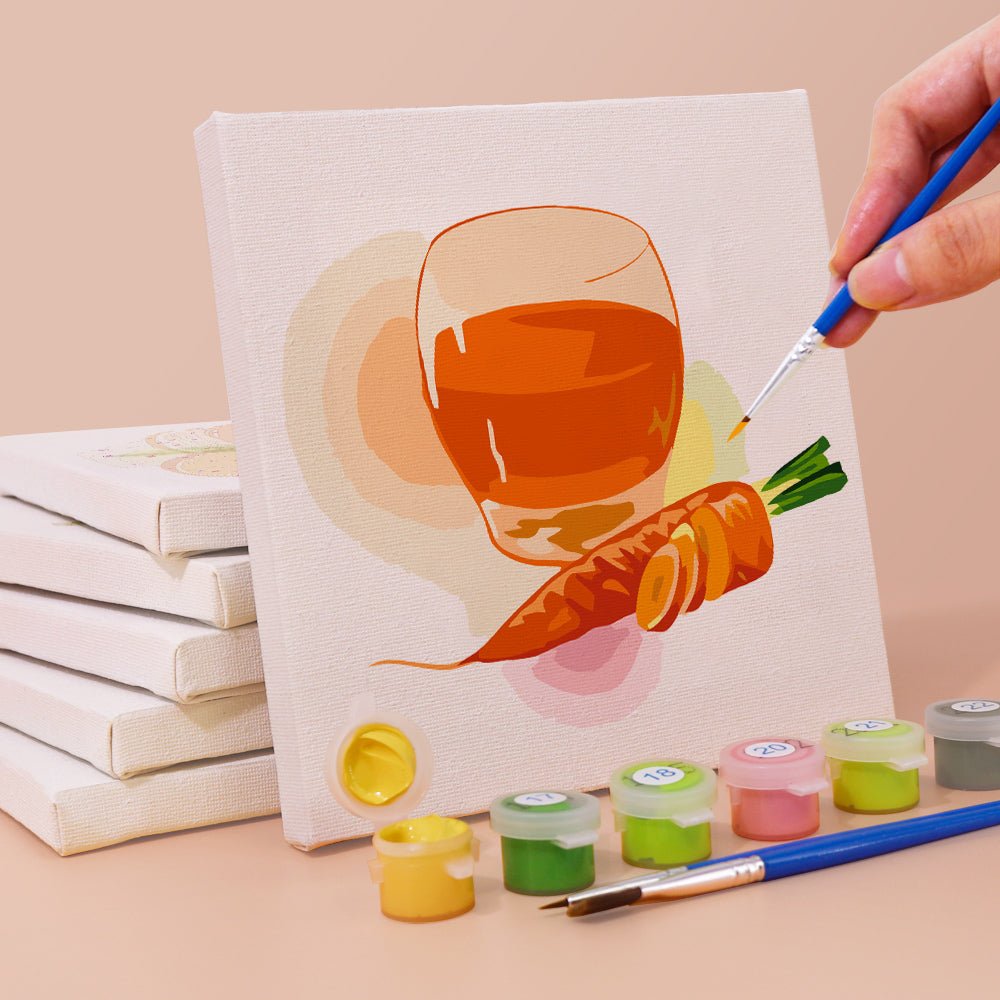Morning Juice Ritual - Mini Paint by Numbers Kit (6 Pieces) paint by numbers kit