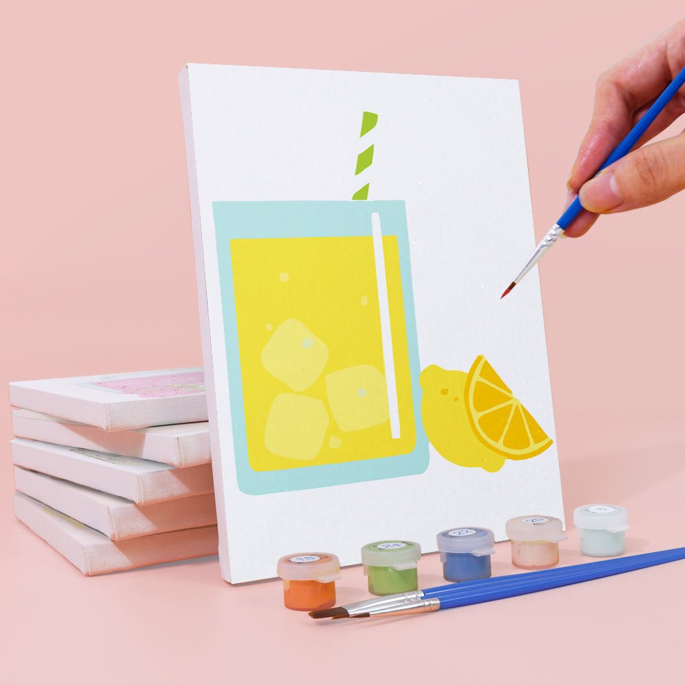 Sunny Sip Collection - Mini Paint by Numbers Kit (6 Pieces) paint by numbers kit
