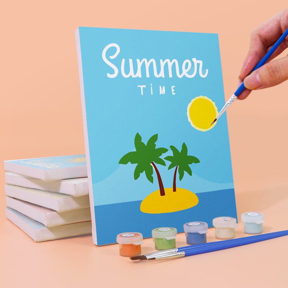 Sunshine Days Delight - Mini Paint by Numbers Kit (6 Pieces) paint by numbers kit
