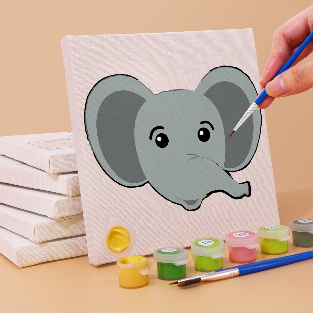 Smiley Animal Faces Mini Paint by Numbers Kit (6 Pieces) paint by numbers kit
