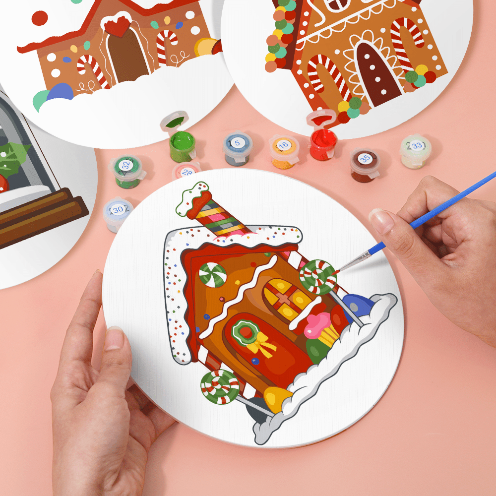 Gingerbread Wonderland (4 Pieces) paint by numbers kit
