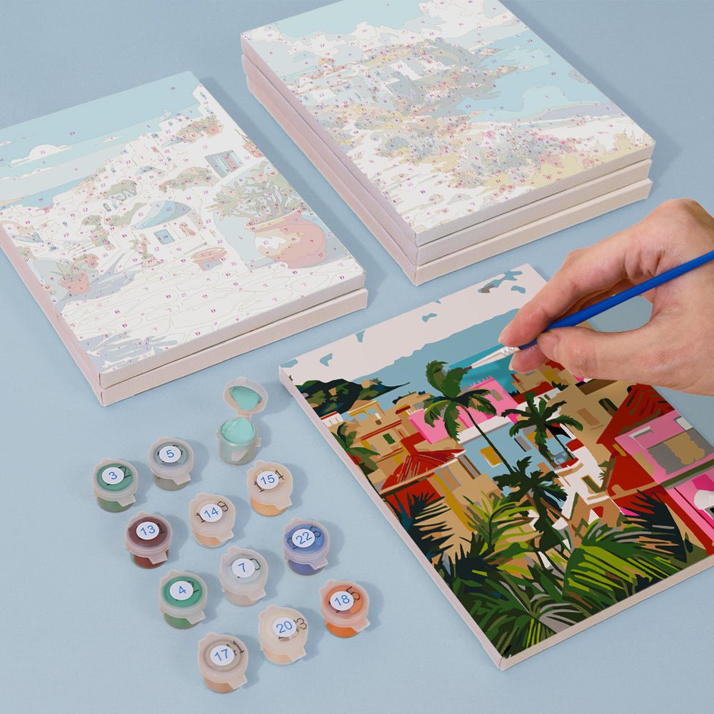 Mediterranean Daydream - Mini Paint by Numbers Kit (6 Pieces) paint by numbers kit