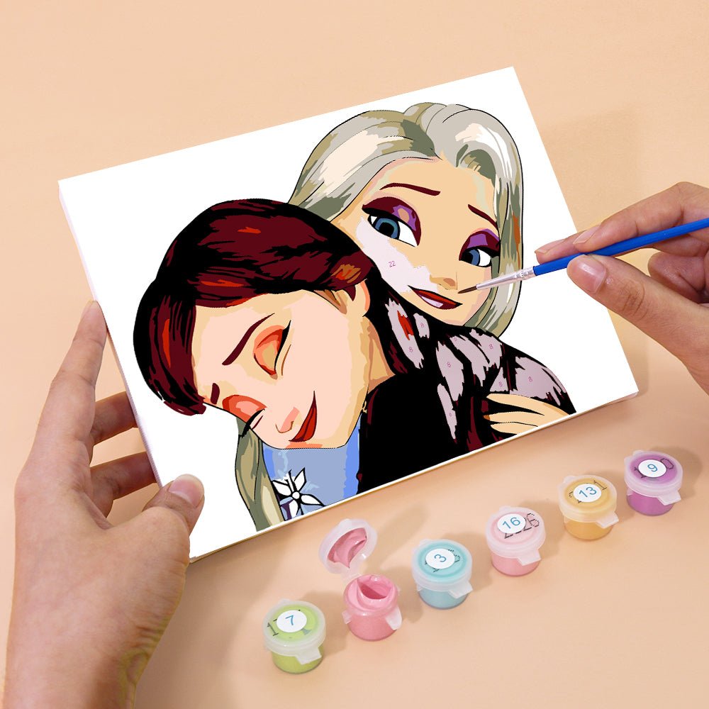 Snow Sisters Forever - Mini Paint by Numbers Kit (6 Pieces) paint by numbers kit
