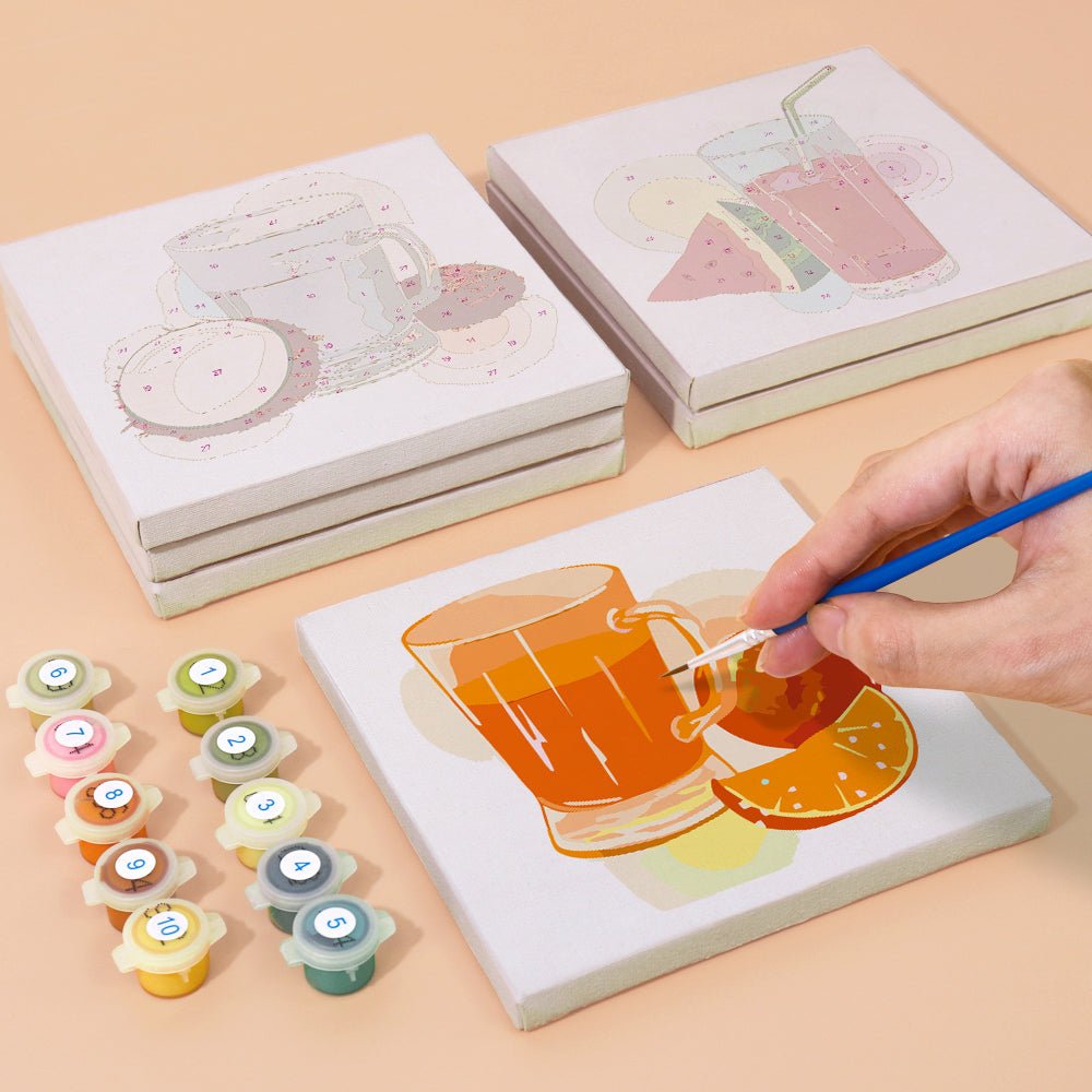 Morning Juice Ritual - Mini Paint by Numbers Kit (6 Pieces) paint by numbers kit