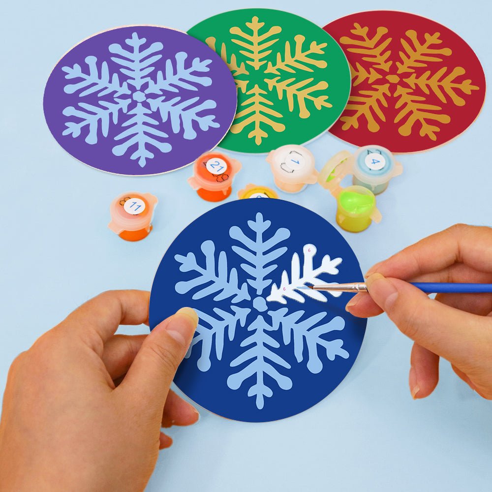 Winter Snowflake - Coasters Paint by Numbers Kit (4 Pieces) paint by numbers kit