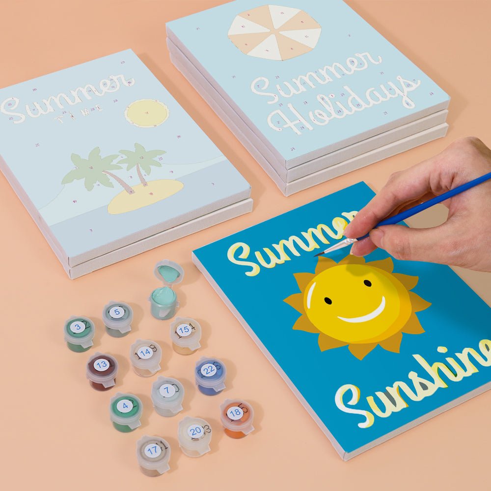 Sunshine Days Delight - Mini Paint by Numbers Kit (6 Pieces) paint by numbers kit