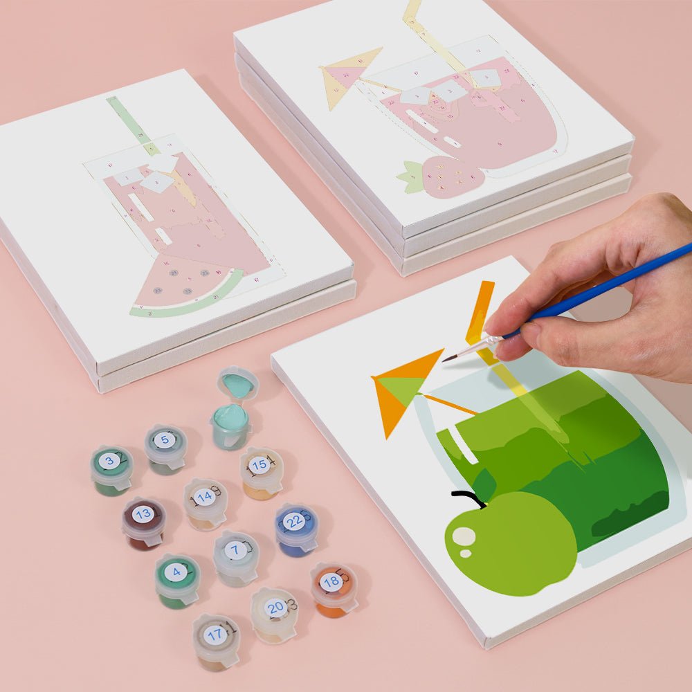 Fresh Juice Moments - Mini Paint by Numbers Kit (6 Pieces) paint by numbers kit