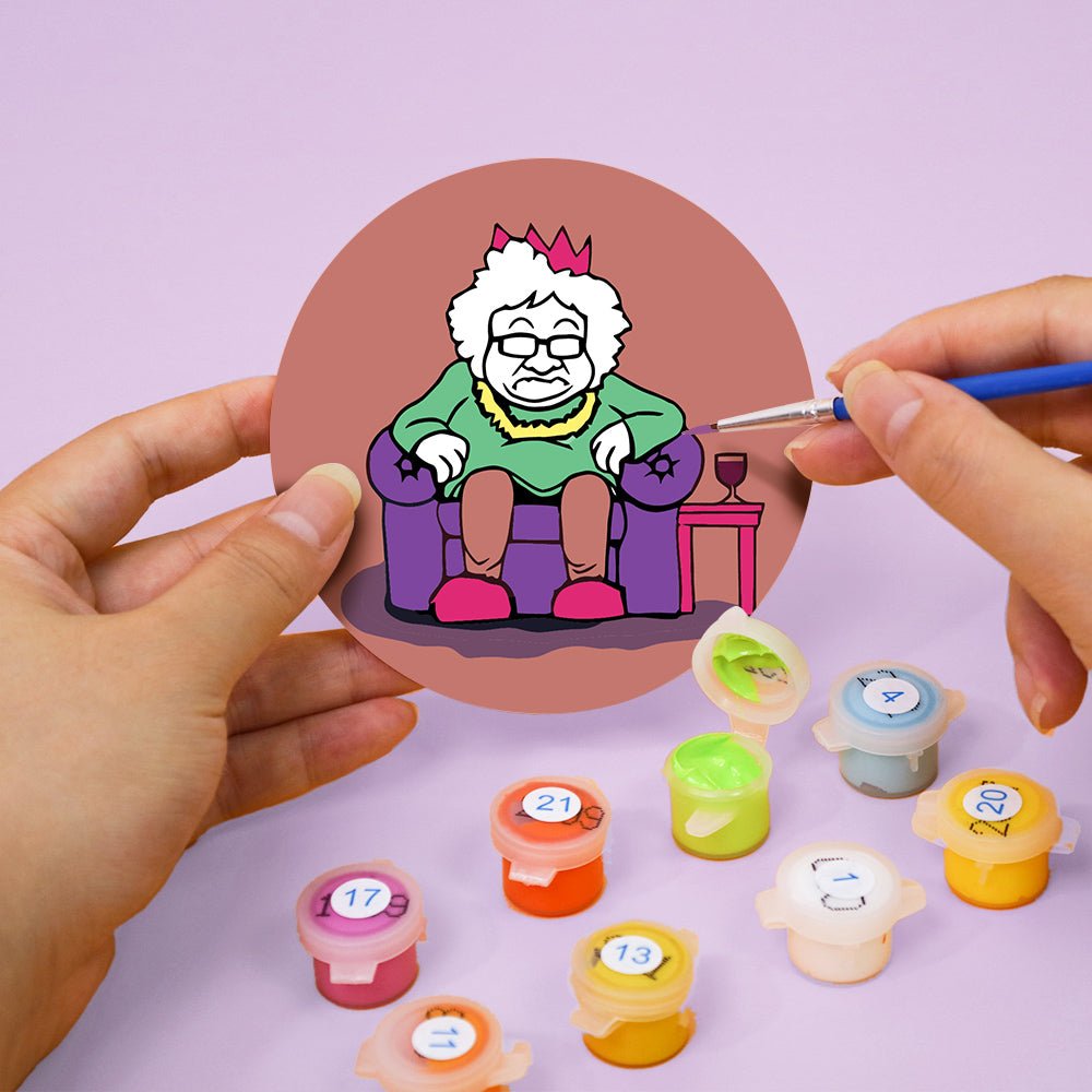 Whimsical Holiday Characters - Coasters Paint by Numbers Kit (4 Pieces) paint by numbers kit