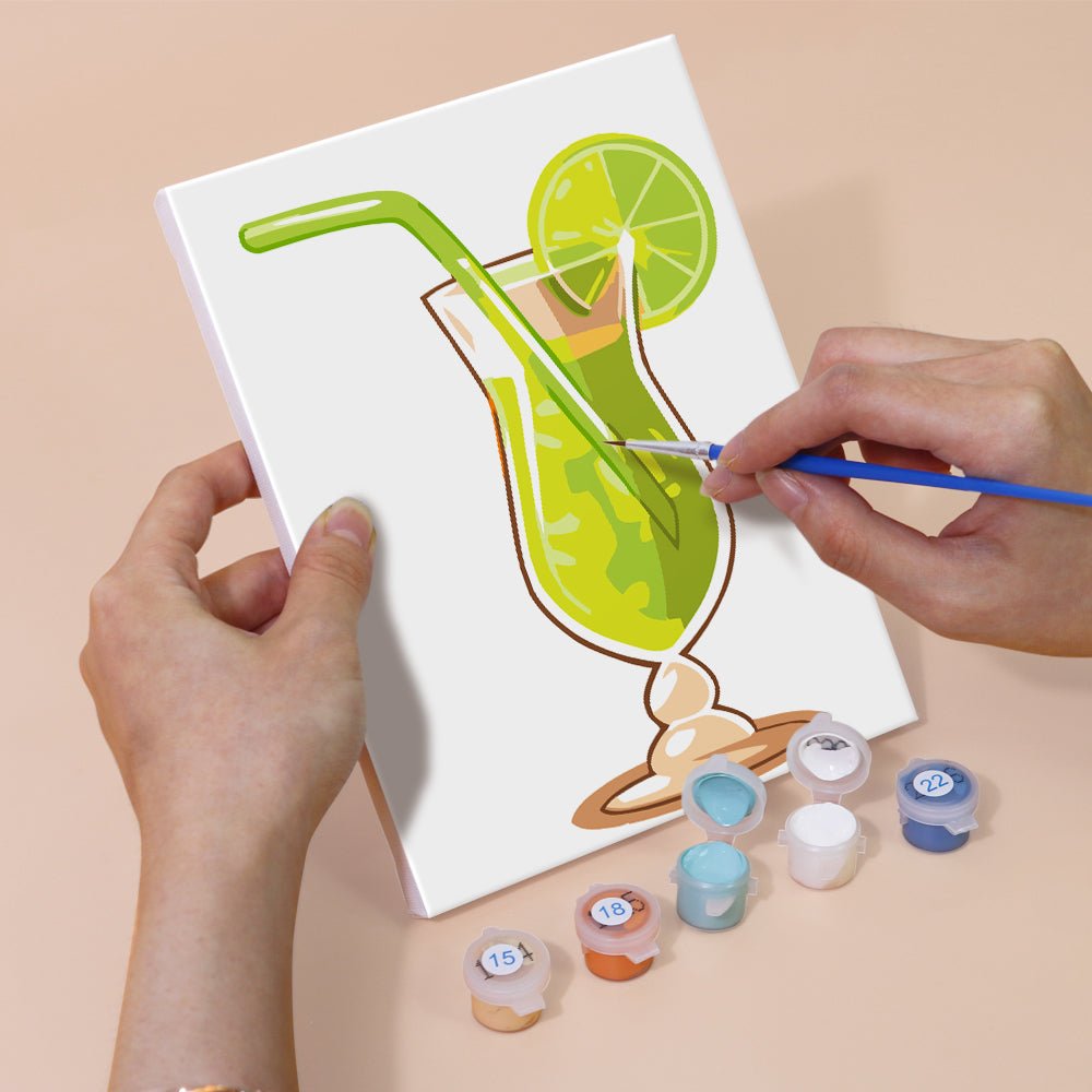 Tropical Cocktail Hour - Mini Paint by Numbers Kit (6 Pieces) paint by numbers kit