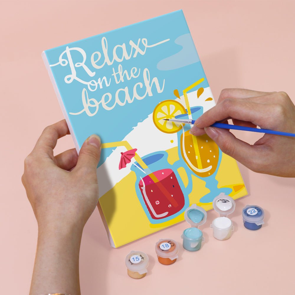 Good Vibes Summer Club - Mini Paint by Numbers Kit (6 Pieces) paint by numbers kit