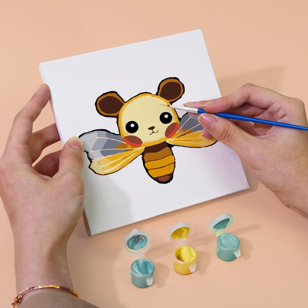 Happy Faces Animal Minis - Mini Paint by Numbers Kit (6 Pieces) paint by numbers kit