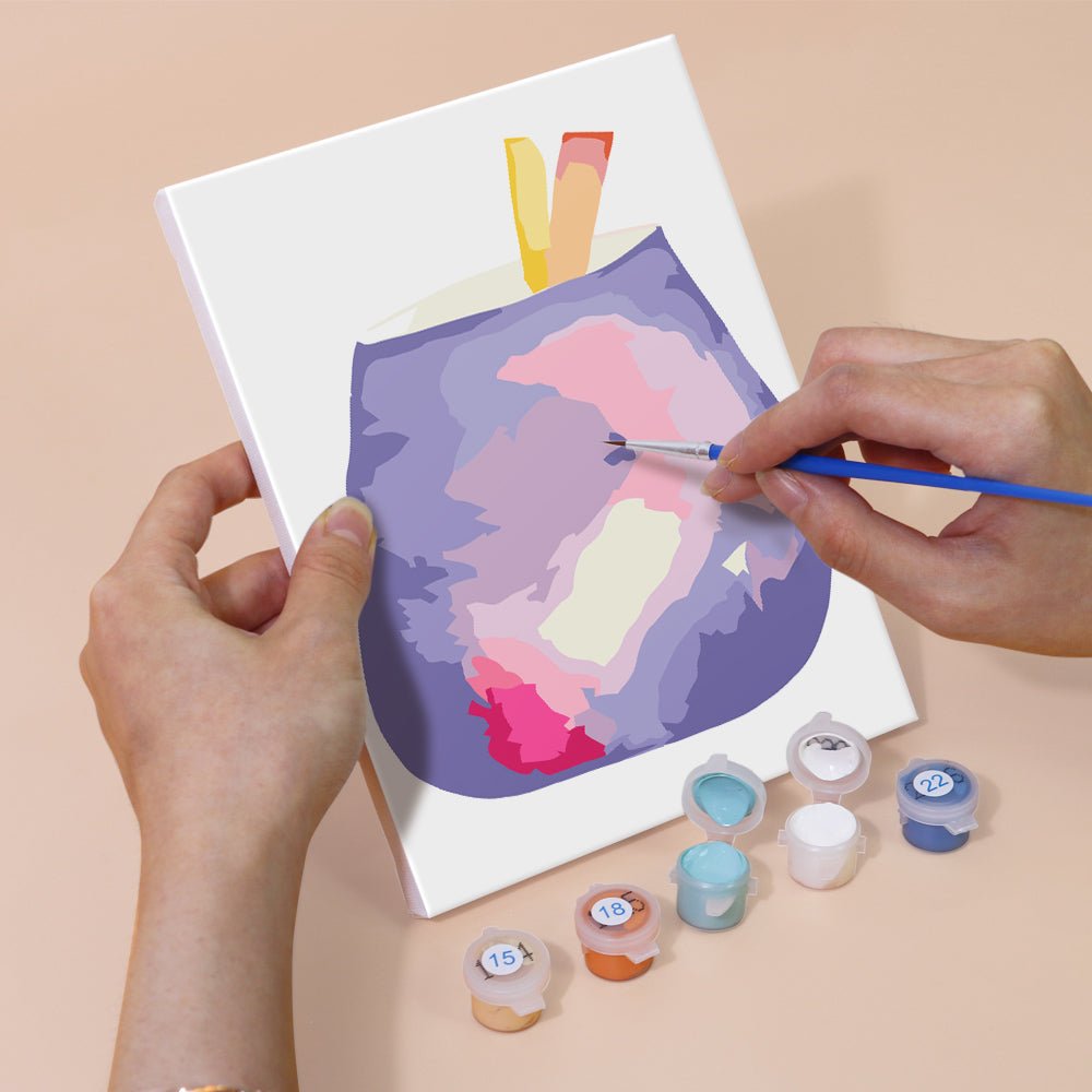 Pastel Drink Dreams - Mini Paint by Numbers Kit (6 Pieces) paint by numbers kit