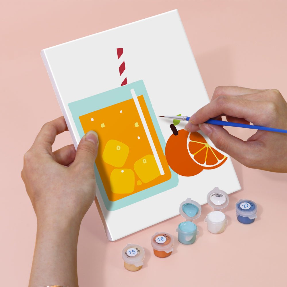 Sunny Sip Collection - Mini Paint by Numbers Kit (6 Pieces) paint by numbers kit