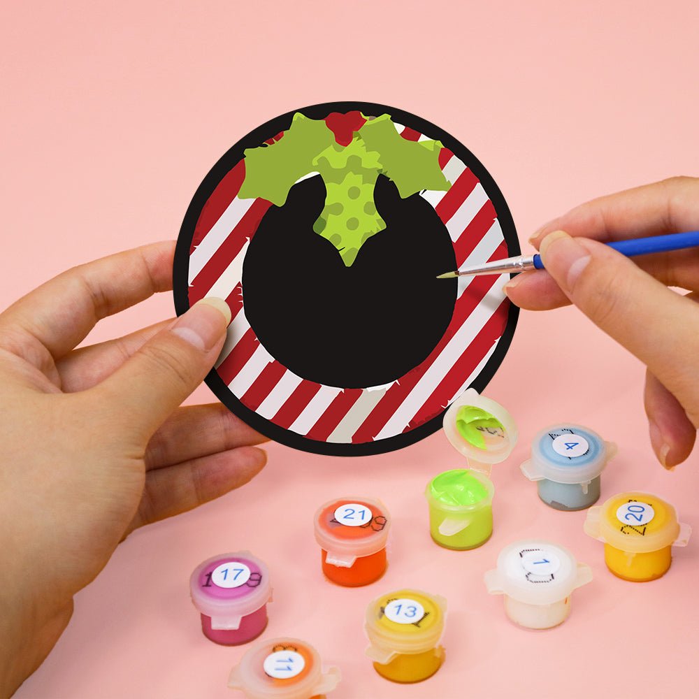 Classic Christmas Icons - Coasters Paint by Numbers Kit (4 Pieces) paint by numbers kit