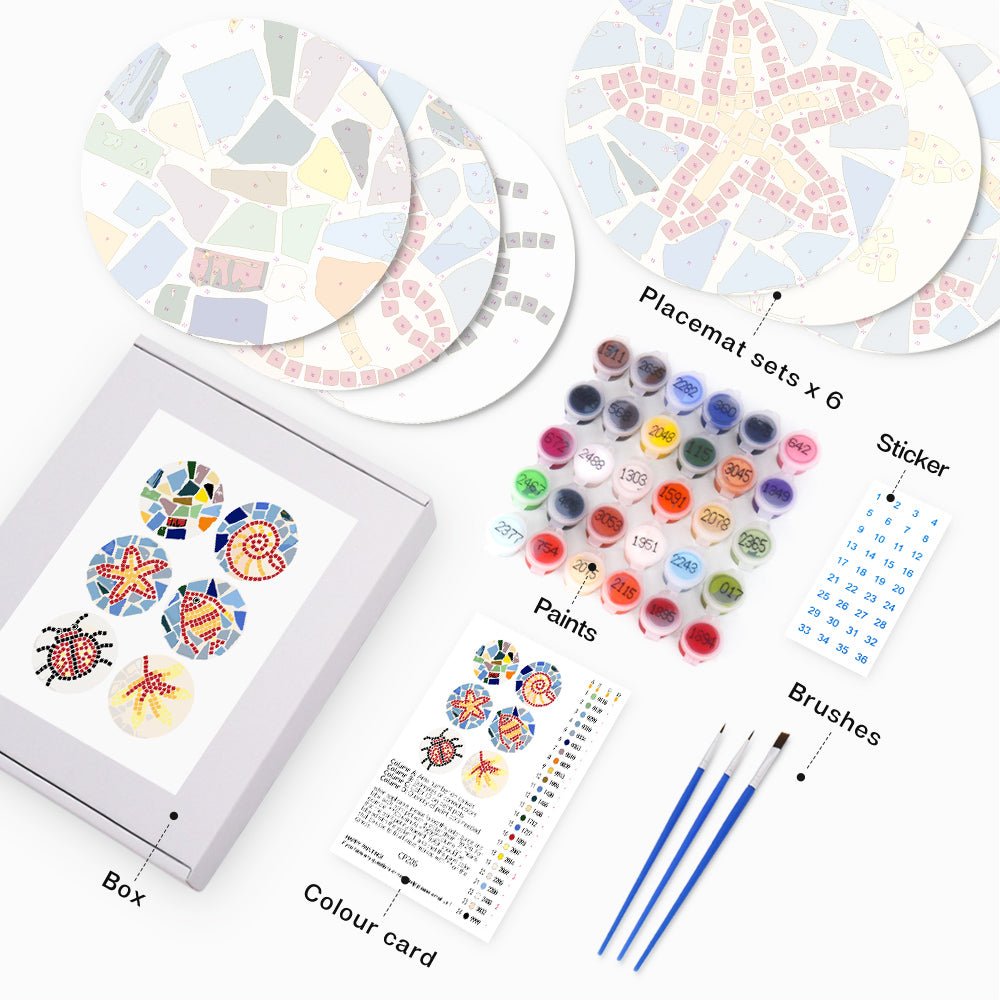 Mediterranean Mosaic (6 Pieces) paint by numbers kit