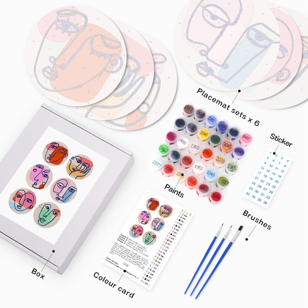 Contour Society (6 Pieces) paint by numbers kit