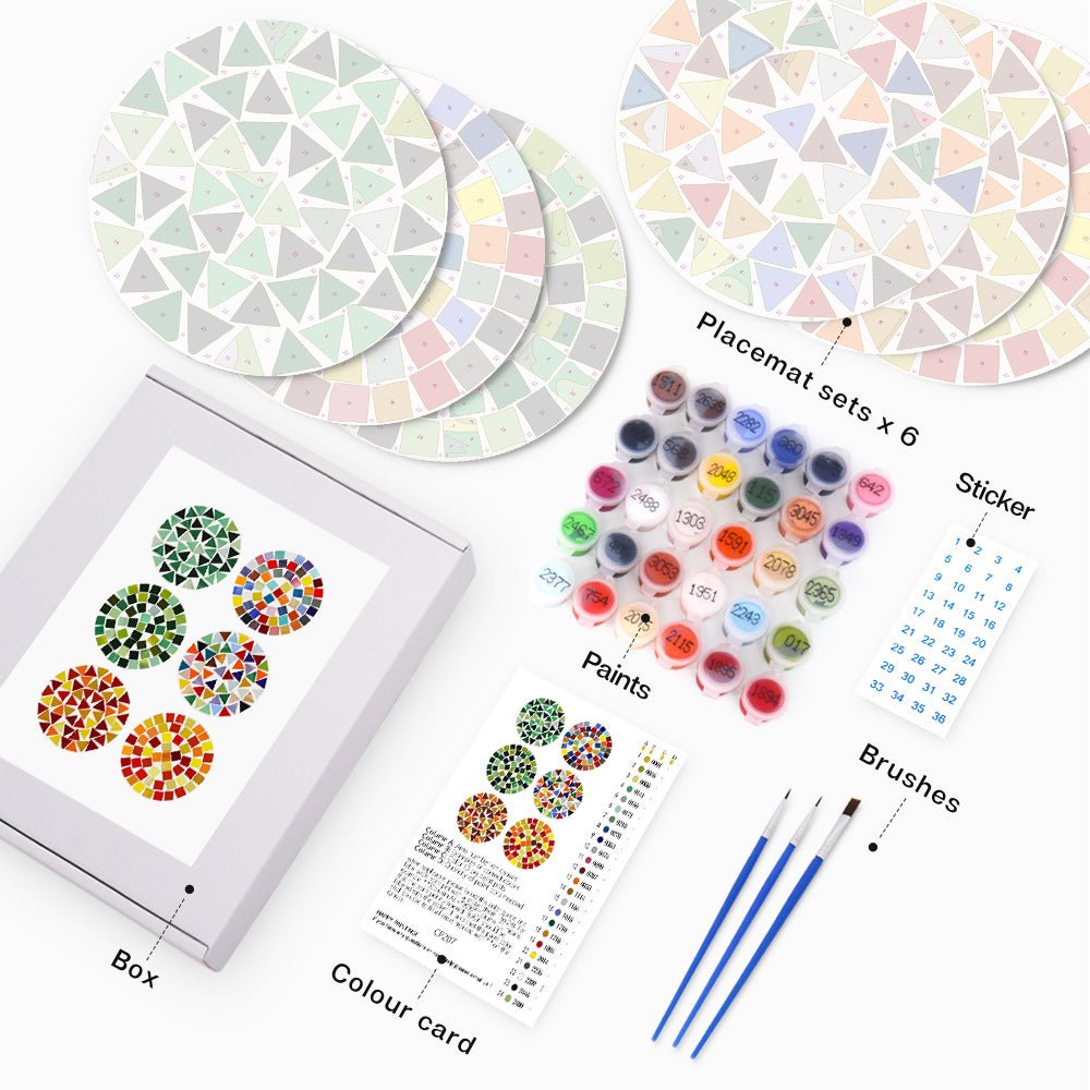 Chromatic Geometry (6 Pieces) paint by numbers kit