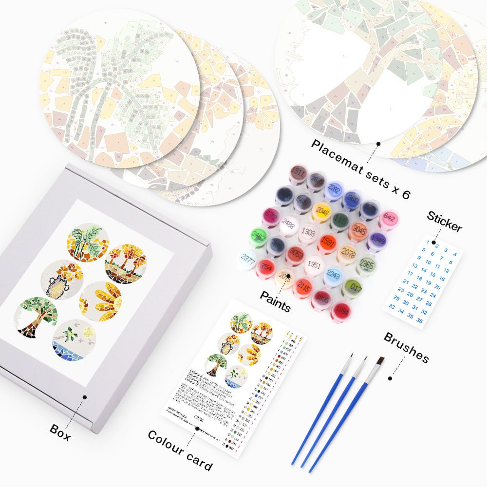 Sunstone Palms (6 Pieces) paint by numbers kit