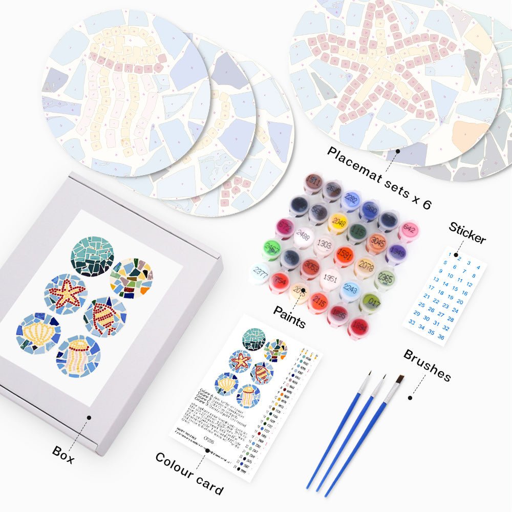 Azure Tides (6 Pieces) paint by numbers kit