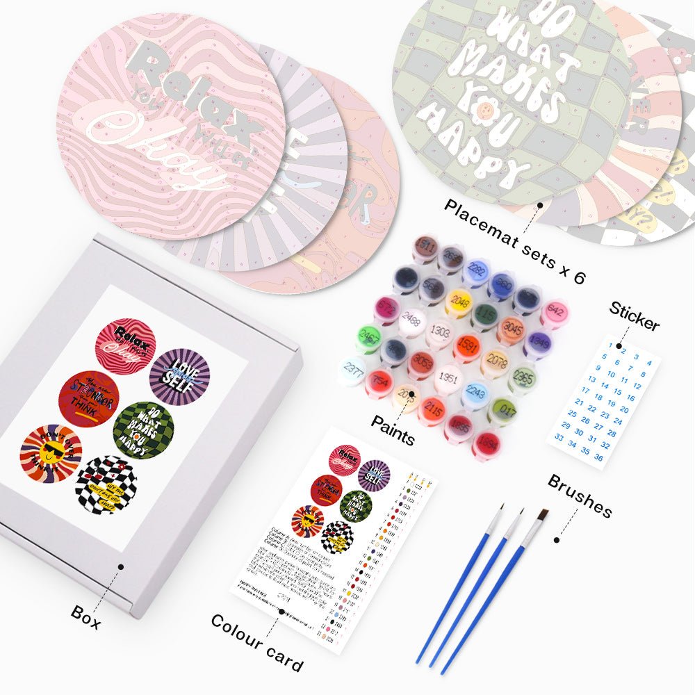 Bold Affirmations (6 Pieces) paint by numbers kit