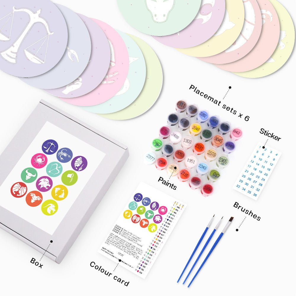 Vivid Zodiac (12 Pieces) paint by numbers kit