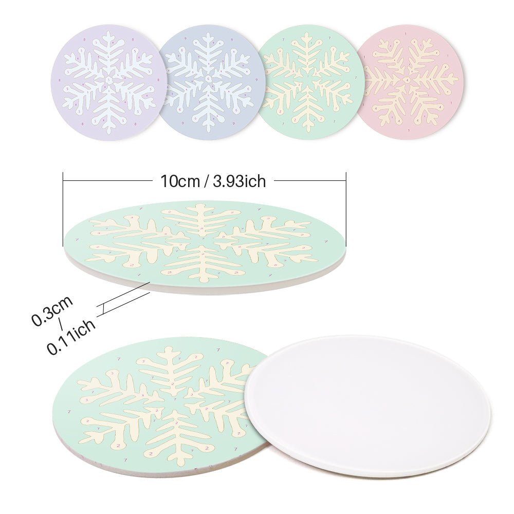 Winter Snowflake - Coasters Paint by Numbers Kit (4 Pieces) paint by numbers kit
