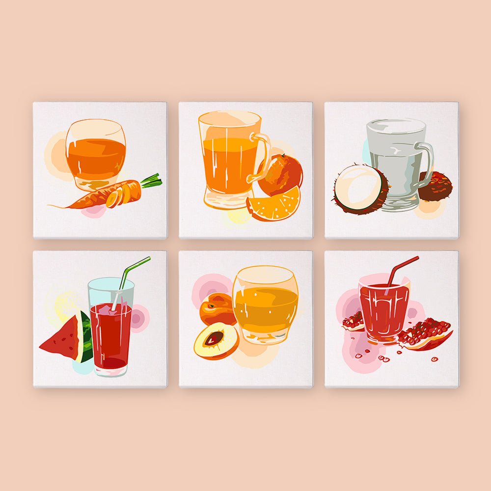 Morning Juice Ritual - Mini Paint by Numbers Kit (6 Pieces) paint by numbers kit