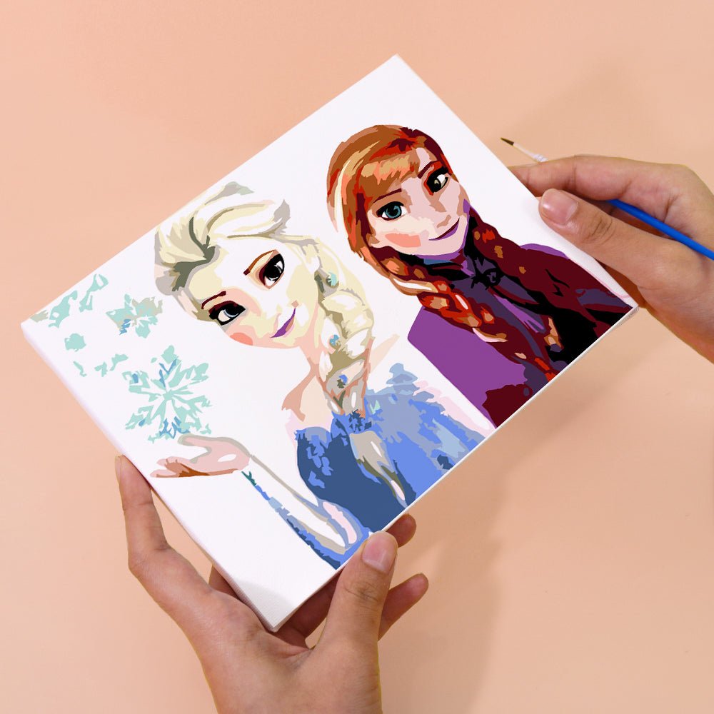 Snow Sisters Forever - Mini Paint by Numbers Kit (6 Pieces) paint by numbers kit