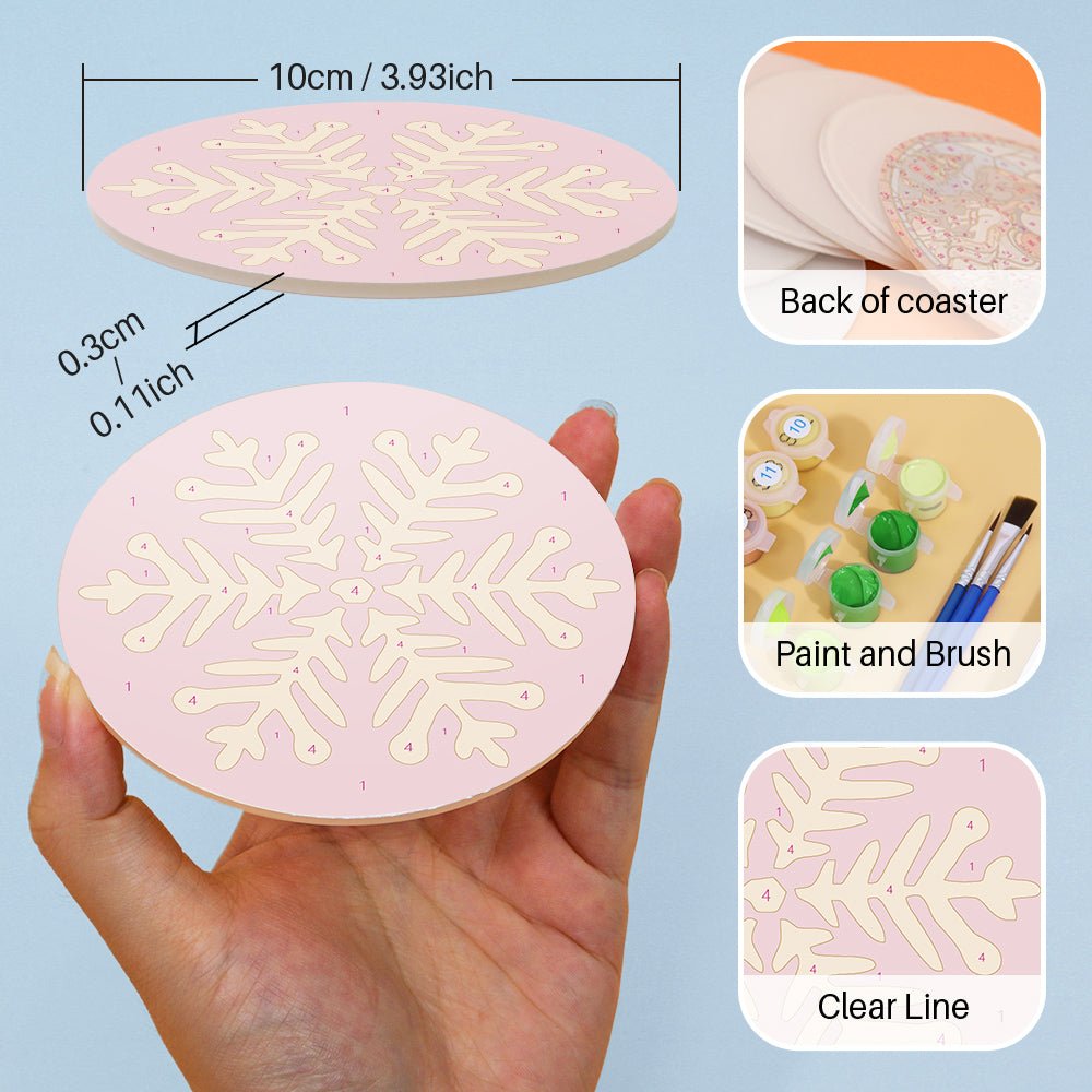 Winter Snowflake - Coasters Paint by Numbers Kit (4 Pieces) paint by numbers kit
