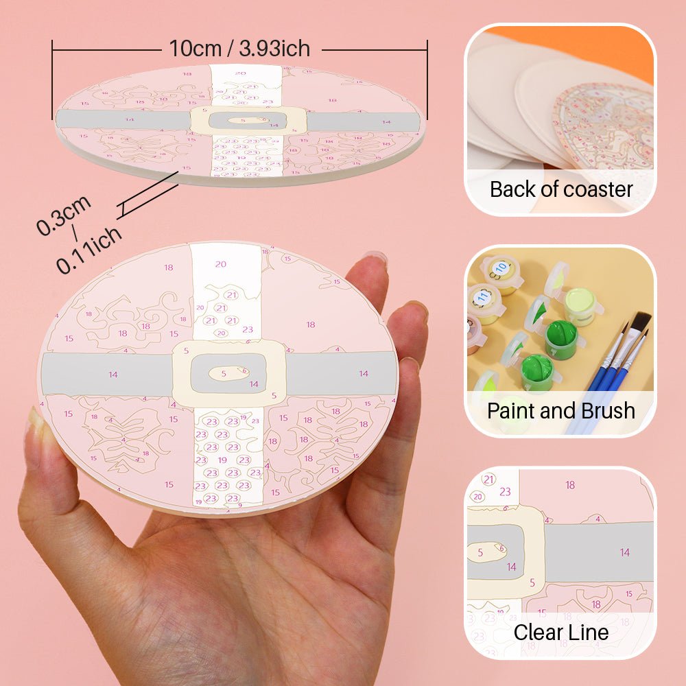 Classic Christmas Icons - Coasters Paint by Numbers Kit (4 Pieces) paint by numbers kit